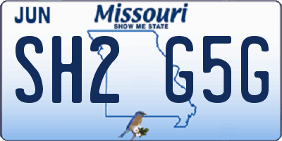 MO license plate SH2G5G