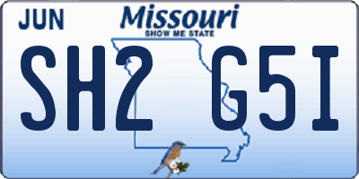 MO license plate SH2G5I