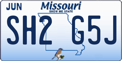 MO license plate SH2G5J