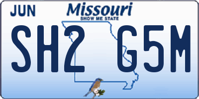 MO license plate SH2G5M