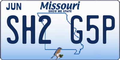 MO license plate SH2G5P