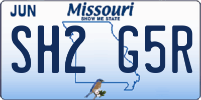 MO license plate SH2G5R