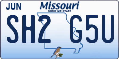 MO license plate SH2G5U
