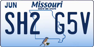 MO license plate SH2G5V