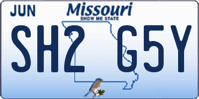 MO license plate SH2G5Y