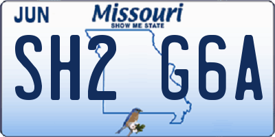 MO license plate SH2G6A