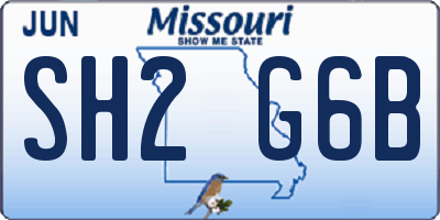 MO license plate SH2G6B