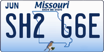 MO license plate SH2G6E