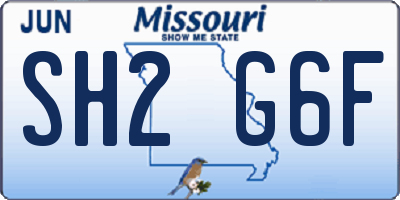 MO license plate SH2G6F