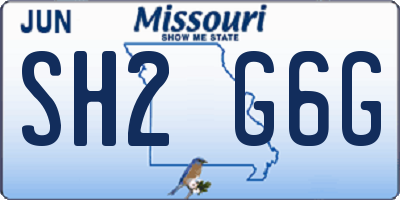 MO license plate SH2G6G