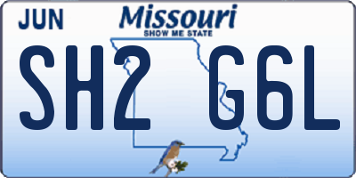 MO license plate SH2G6L