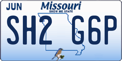 MO license plate SH2G6P