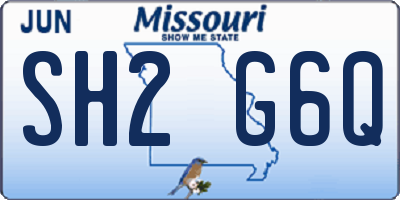 MO license plate SH2G6Q