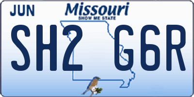 MO license plate SH2G6R