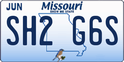 MO license plate SH2G6S