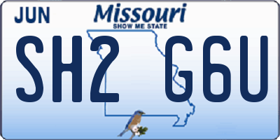 MO license plate SH2G6U