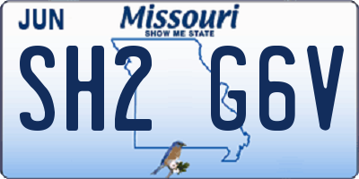 MO license plate SH2G6V