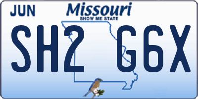 MO license plate SH2G6X
