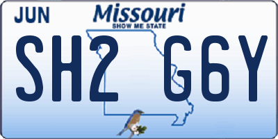 MO license plate SH2G6Y