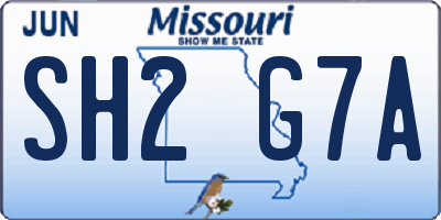 MO license plate SH2G7A