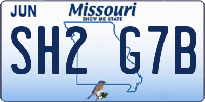 MO license plate SH2G7B