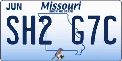 MO license plate SH2G7C