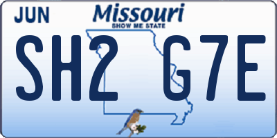 MO license plate SH2G7E