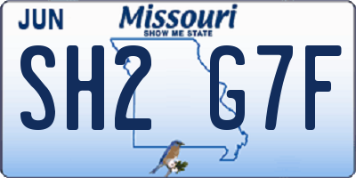 MO license plate SH2G7F