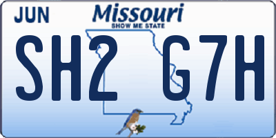MO license plate SH2G7H
