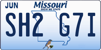 MO license plate SH2G7I