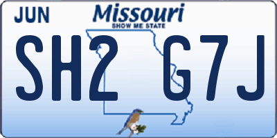 MO license plate SH2G7J
