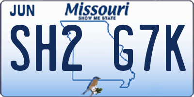 MO license plate SH2G7K