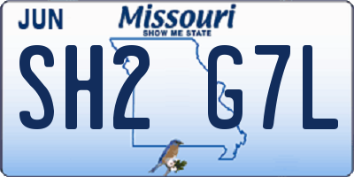 MO license plate SH2G7L