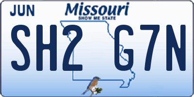 MO license plate SH2G7N