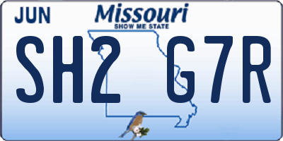 MO license plate SH2G7R