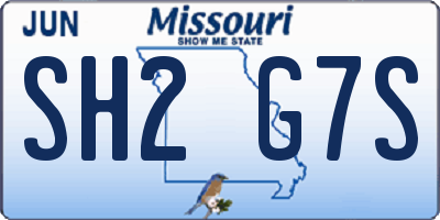 MO license plate SH2G7S