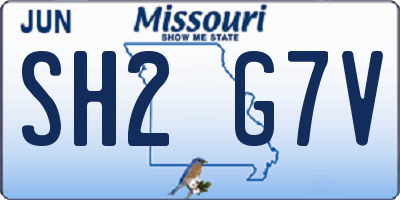 MO license plate SH2G7V