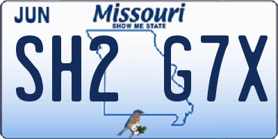 MO license plate SH2G7X