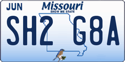 MO license plate SH2G8A