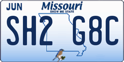 MO license plate SH2G8C