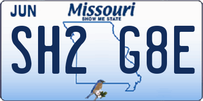 MO license plate SH2G8E