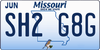 MO license plate SH2G8G