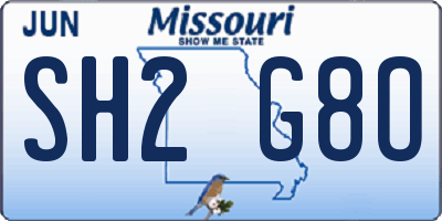 MO license plate SH2G8O