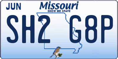 MO license plate SH2G8P