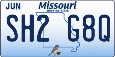MO license plate SH2G8Q