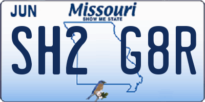 MO license plate SH2G8R
