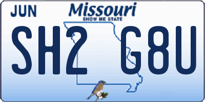 MO license plate SH2G8U