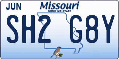 MO license plate SH2G8Y
