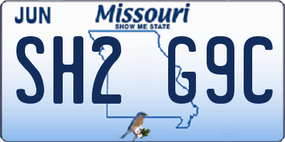 MO license plate SH2G9C