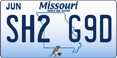 MO license plate SH2G9D